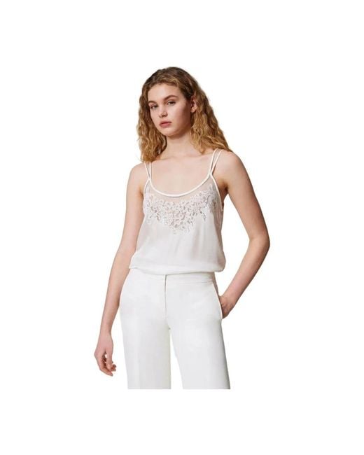 Twinset White Sleeveless Tops
