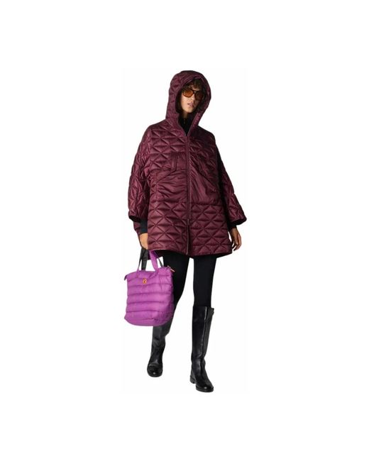 Save The Duck Jassen ,Rood ,Polyester Effi Hooded Coat in het Red