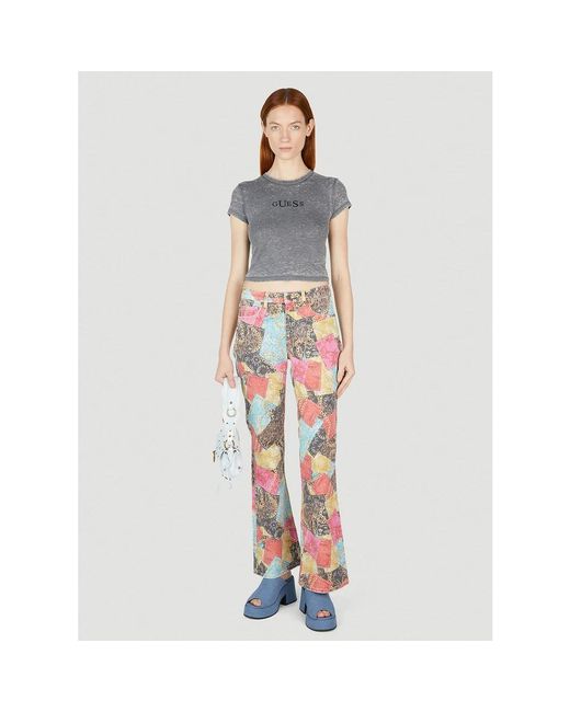 Guess Printed Flared Jeans