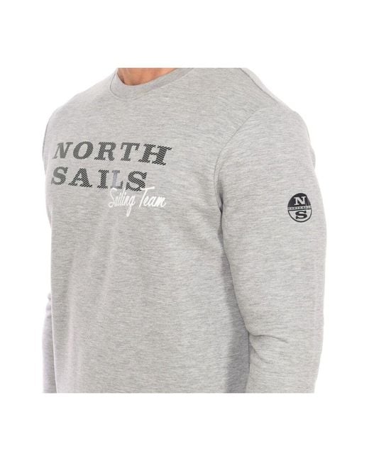 North Sails Gerippter Rundhalsausschnitt Pullover in Gray für Herren