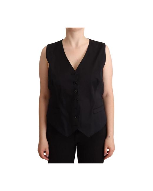 Dolce & Gabbana Black Vests