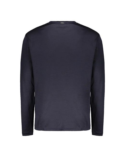 Herno Blue Long Sleeve T-Shirts for men
