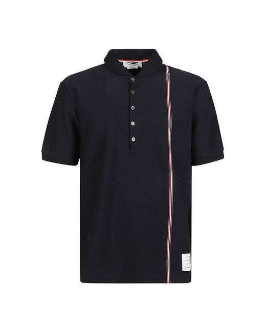 Thom Browne Tops ,Blauw ,Gestreept Poloshirt in het Black voor heren