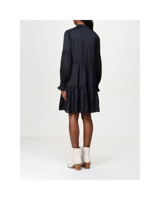Zadig & Voltaire Black Gestufte Mini-Kleid Mit Langen Ärmeln