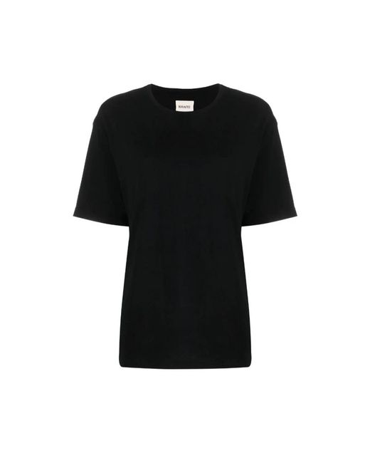 Khaite Tops ,Zwart ,Katoen Mae Short Sleeve Tee in het Black