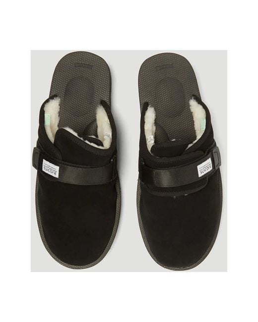 Suicoke Wildledersandalen Mit Lammfellfutter in Black für Herren