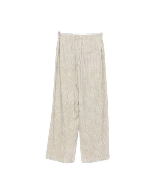 Alysi Broeken ,Grijs ,Nylon Lichtgrijze Zijde & Nylon Broek in het Natural