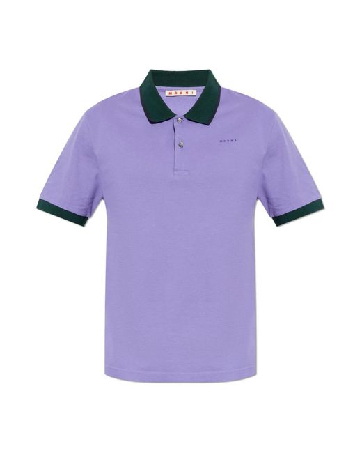 Marni Logo Polo in het Purple voor heren