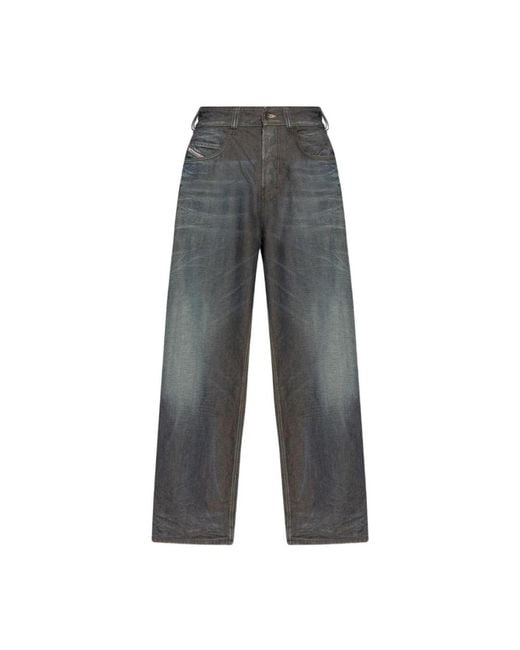 DIESEL Gray Wide Jeans for men