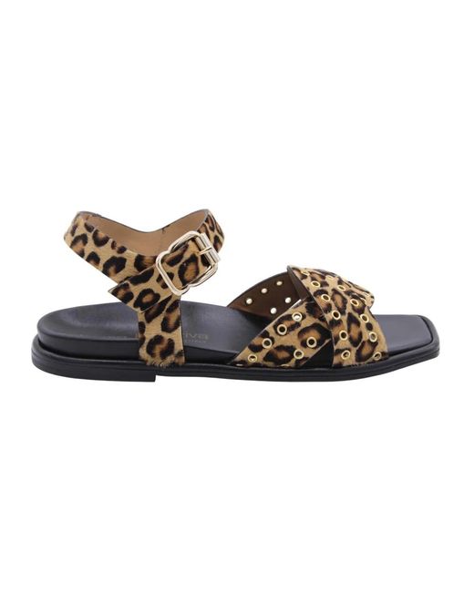 Laura Bellariva Brown Flat Sandals