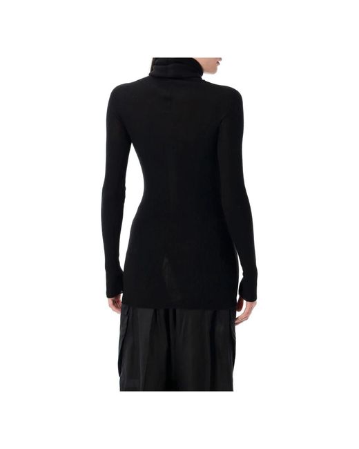 Rick Owens Black Schwarzer Strickpullover Ls Tube Aw25