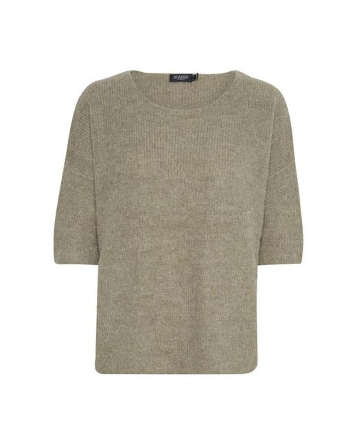 Soaked In Luxury Gray Round-Neck Knitwear