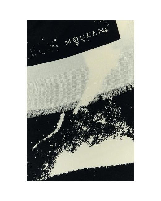 McQueen Black Silk Scarves