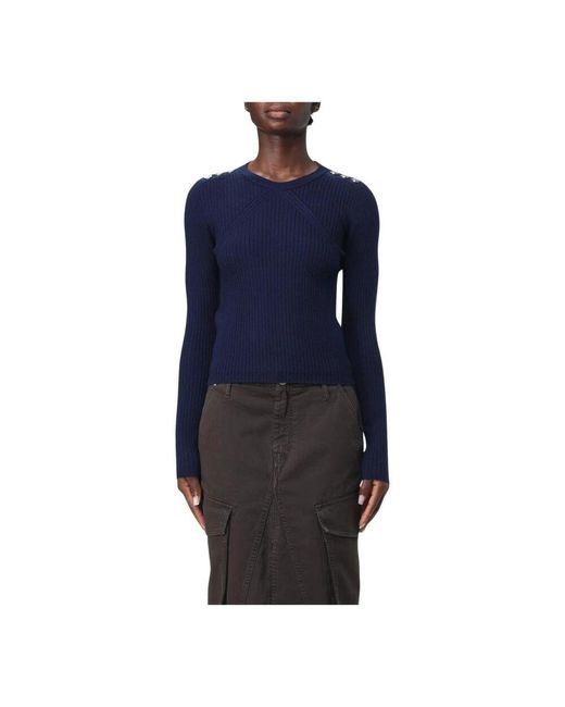 Pinko Blue Round-Neck Knitwear