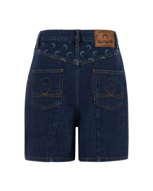 MARINE SERRE Blue Denim Shorts