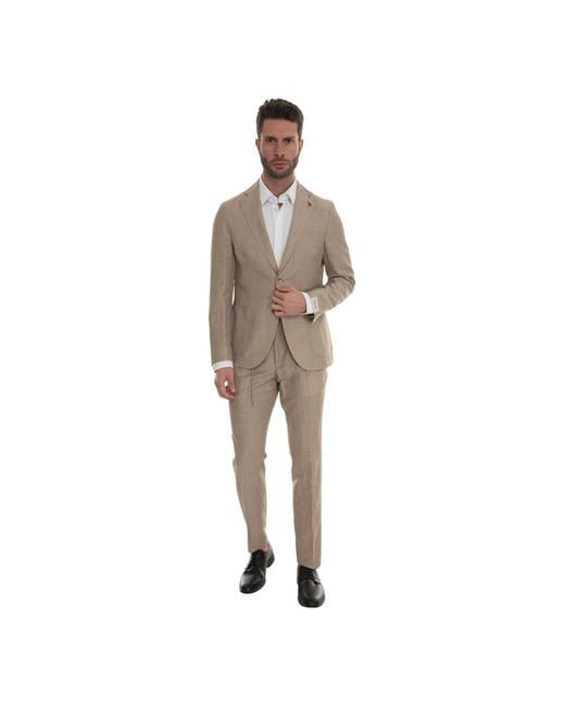 Single Breasted Suits Paoloni de hombre de color Natural