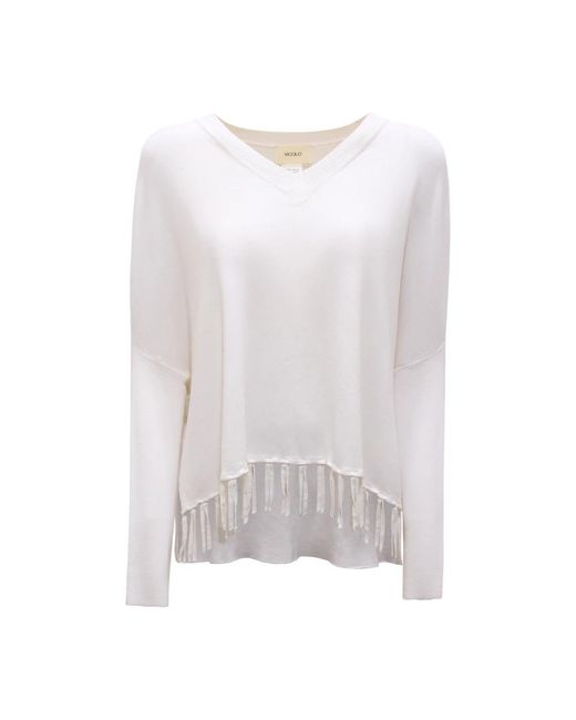 ViCOLO White V-Neck Knitwear