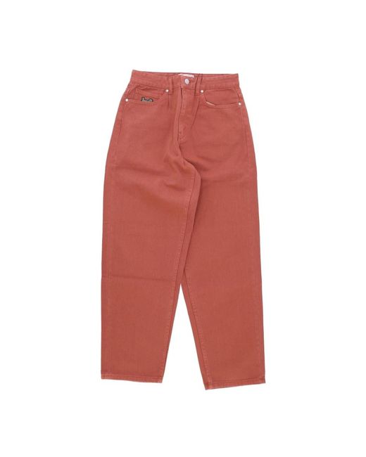 Huf Red Loose Fit Jeans for men