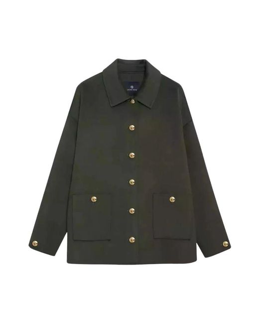 Anine Bing Green Grüne Woll-Oversized-Hemdjacke