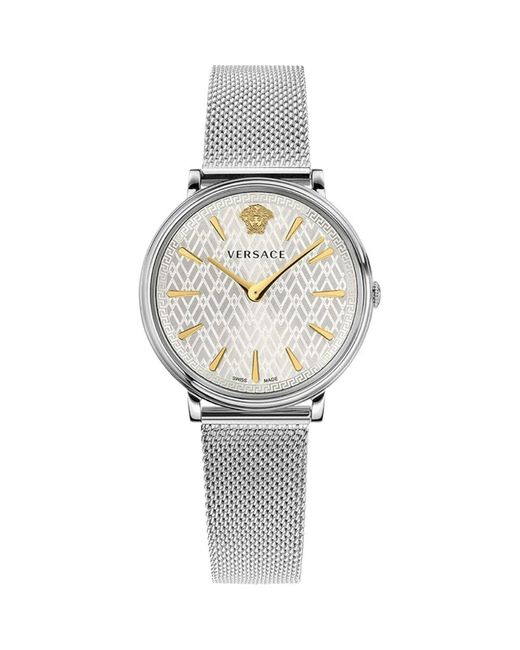 Versace V Circle Watch in het Metallic