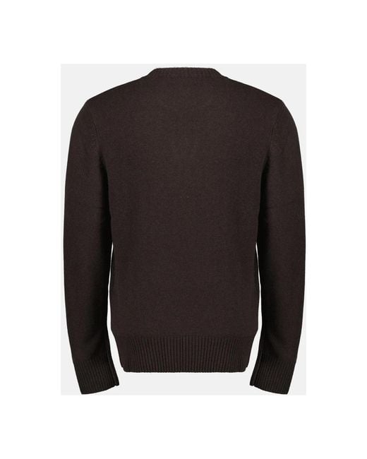Officine Generale Black Round-Neck Knitwear for men
