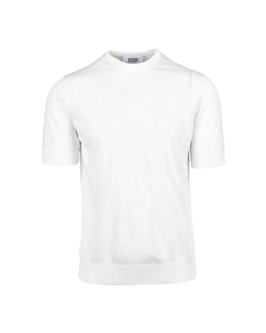 Alpha Studio Ronde Hals Pullover in het White voor heren