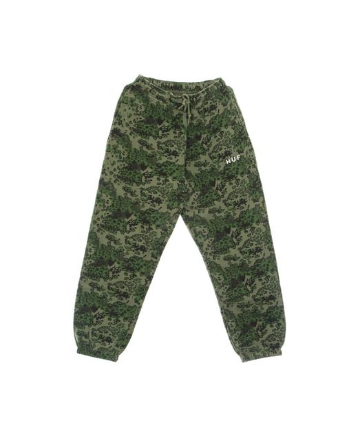 Huf Broeken ,Groen ,Katoen Camo Fleece Broek Tracksuit in het Green