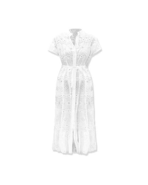 Mc2 Saint Barth White Shirt Dresses