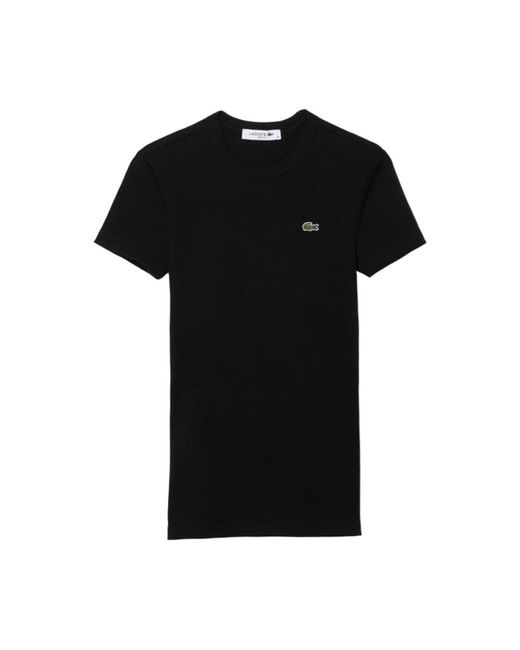Camiseta moderna de algodón orgánico Lacoste de color Black