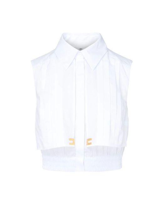 Elisabetta Franchi White Weiße bluse camicia ef bianca