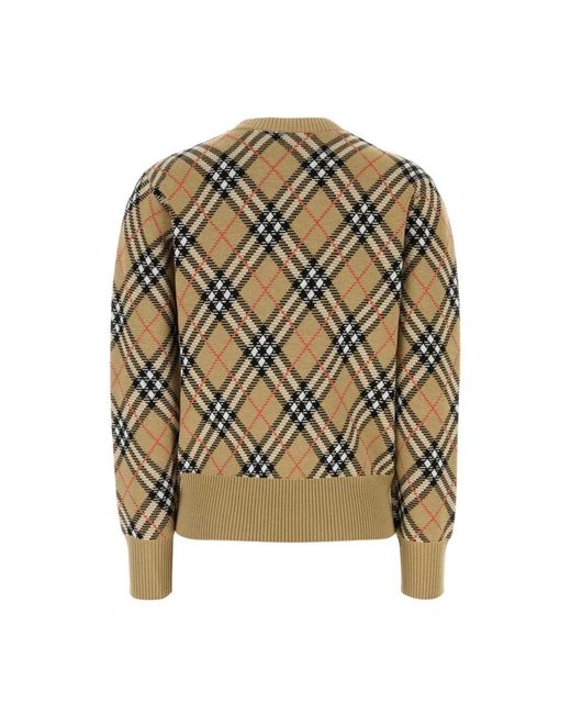 Burberry Green Argyle Pattern Rundhals-Pullover