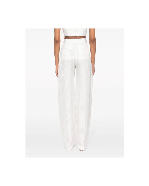 The Attico White Wide Trousers