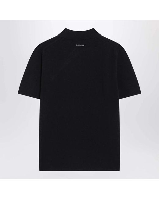 Miu Miu Black Polo Shirts