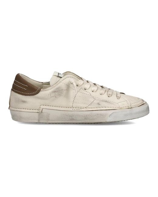 Philippe Model Schoenen ,Wit ,Katoen Sneakers Prsx Tennis in het Gray voor heren