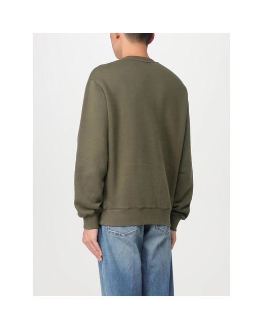 Maison Kitsuné Blumenstickerei Crewneck Sweatshirt in Green für Herren