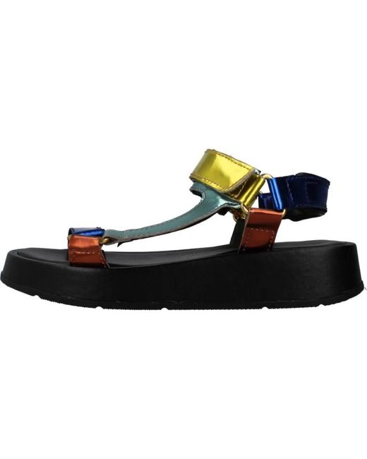 Mjus Black Flat Sandalen