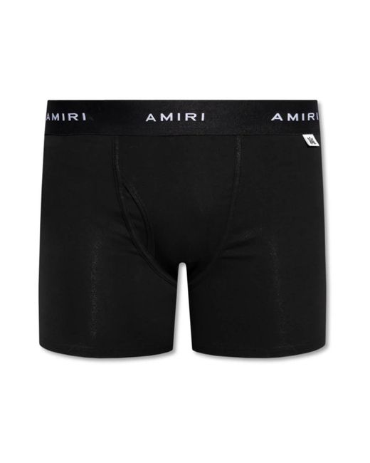 Amiri Ondergoed ,Zwart ,Katoen Boxershorts Met Logo in het Black voor heren