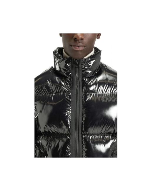 HUGO Jassen ,Zwart ,Leer Biron 2541 Jacket in het Black voor heren