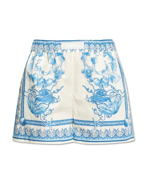 Versace Blue Short Shorts