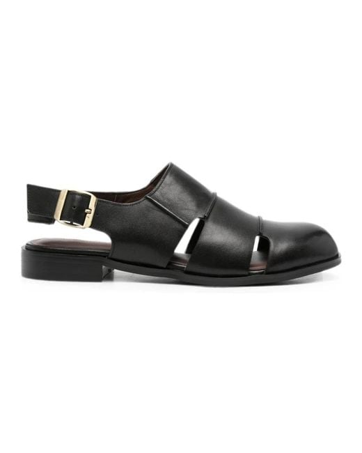 ADRIANNA FERETTI Black Flat Sandals