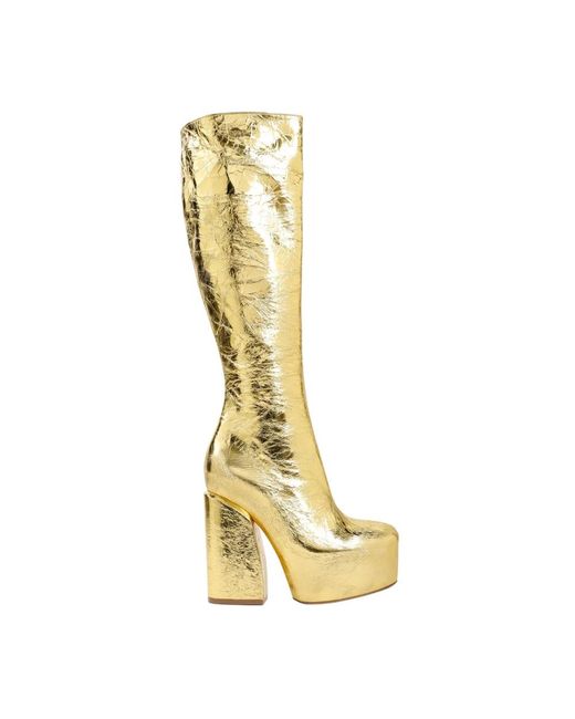 Dries Van Noten Gold metallic ankle boots aw23