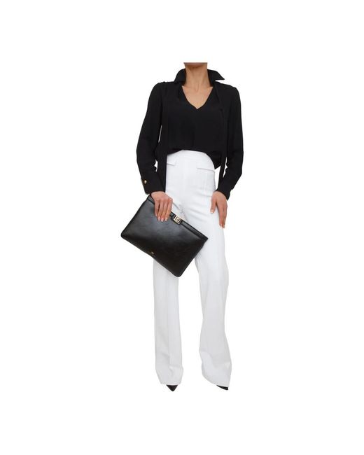 Elisabetta Franchi White Wide Trousers