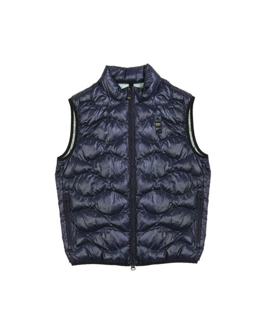 Blauer Jassen ,Blauw ,Polyester Gewatteerd Vest Polyester Golven in het Blue voor heren