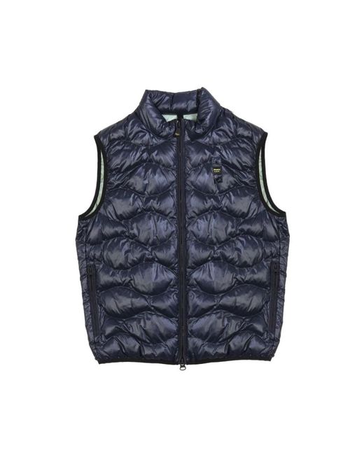Blauer Jassen ,Blauw ,Polyester Gewatteerd Vest Polyester Golven in het Blue voor heren