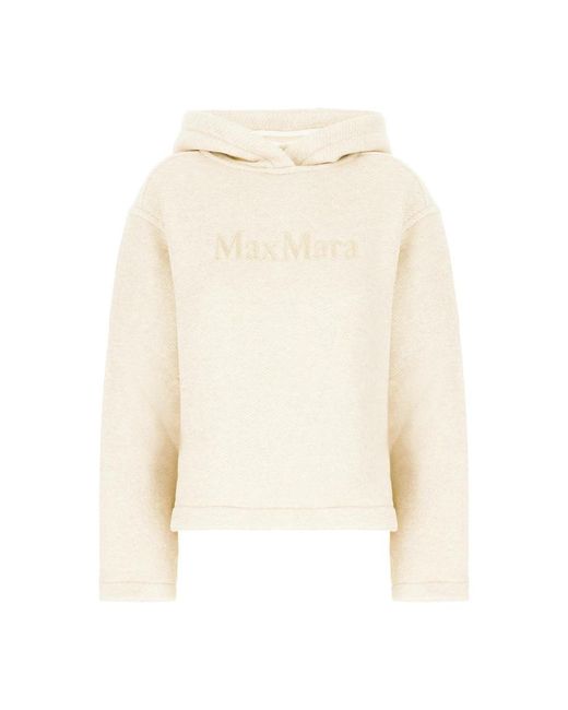 Max Mara Hoodies & Sweatvesten ,Katoen Stijlvolle Sweatshirt Voor Vrouwen in het White
