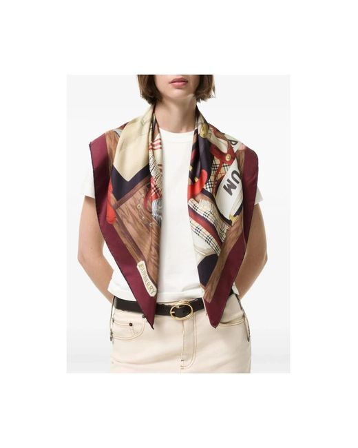 Burberry Red Silk Scarves