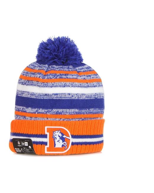 KTZ Accessoires ,Veelkleurig ,Wol Denver Broncos Pom Pom Beanie Hat in het Blue voor heren