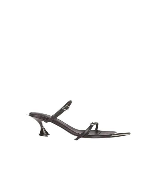 Mugler White Heeled Mules