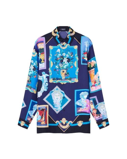 Camisa de la galería Versace de hombre de color Blue