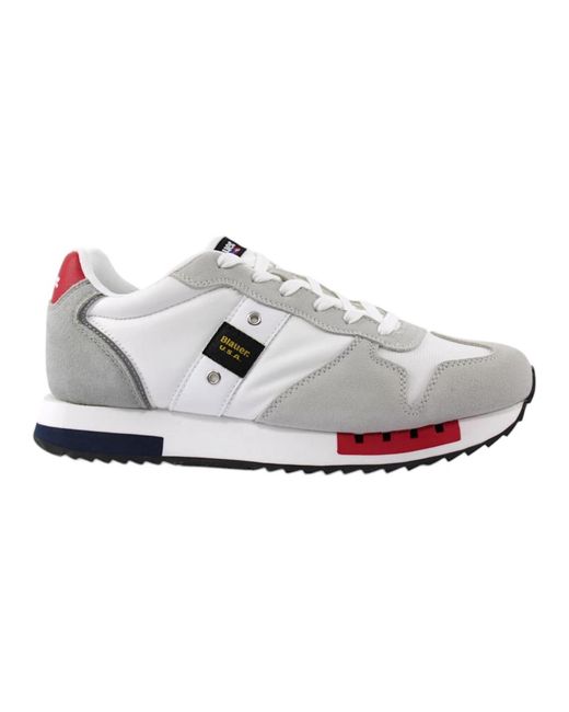 Blauer Schoenen ,Veelkleurig ,Stijlvolle Wit Rode Marineblauwe Jas in het White voor heren